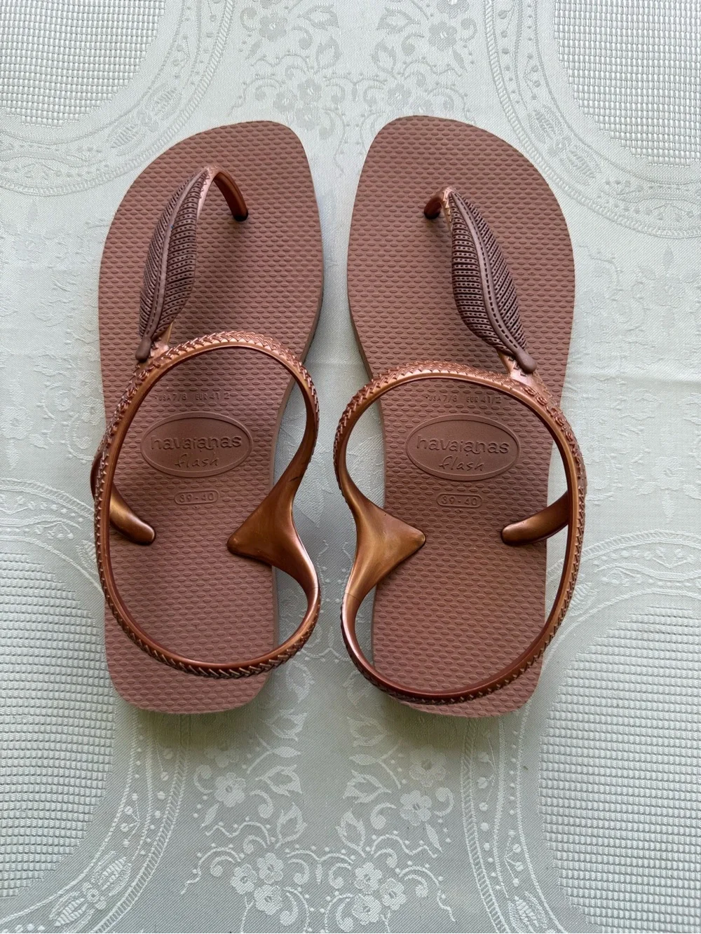Havaianas Flash Urban Women’s Size 7/8 Metallic Copper Blush Flip Flop Sandals
